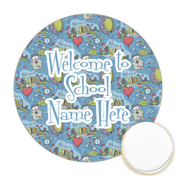 Custom Welcome to School Printed Cookie Topper - 2.5" (Personalized)