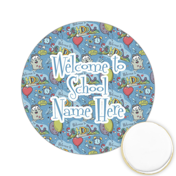 Custom Welcome to School Printed Cookie Topper - 2.15" (Personalized)