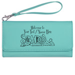 Welcome to School Ladies Leatherette Wallet - Laser Engraved- Teal (Personalized)