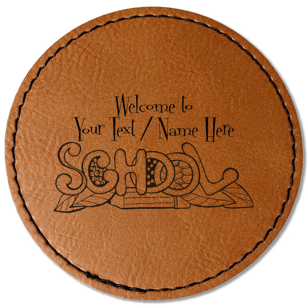 Custom Welcome to School Faux Leather Iron On Patch - Round (Personalized)