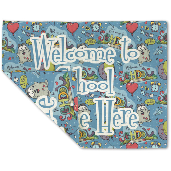 Custom Welcome to School Double-Sided Linen Placemat - Single w/ Name or Text