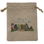 Welcome to School Medium Burlap Gift Bag - Front (Personalized)