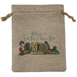 Welcome to School Medium Burlap Gift Bag - Front (Personalized)