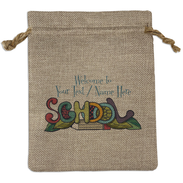 Custom Welcome to School Burlap Gift Bag (Personalized)