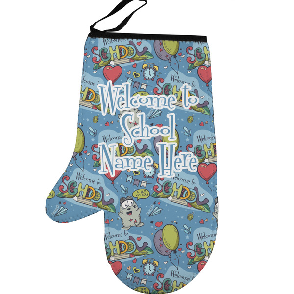 Custom Welcome to School Left Oven Mitt (Personalized)