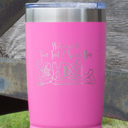 Welcome to School 20 oz Stainless Steel Tumbler - Pink - Double Sided (Personalized)