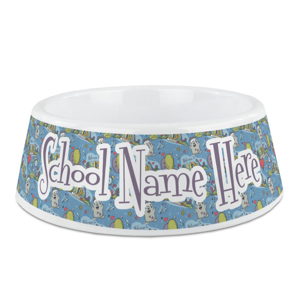 Custom Welcome to School Plastic Dog Bowl (Personalized)