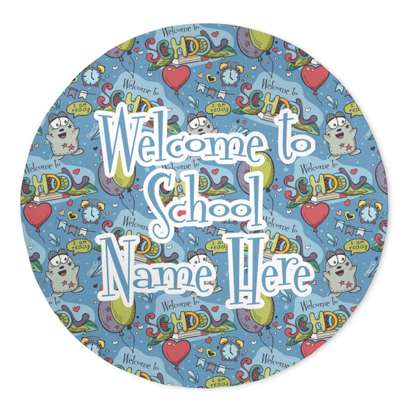 Custom Welcome to School 5' Round Indoor Area Rug (Personalized)