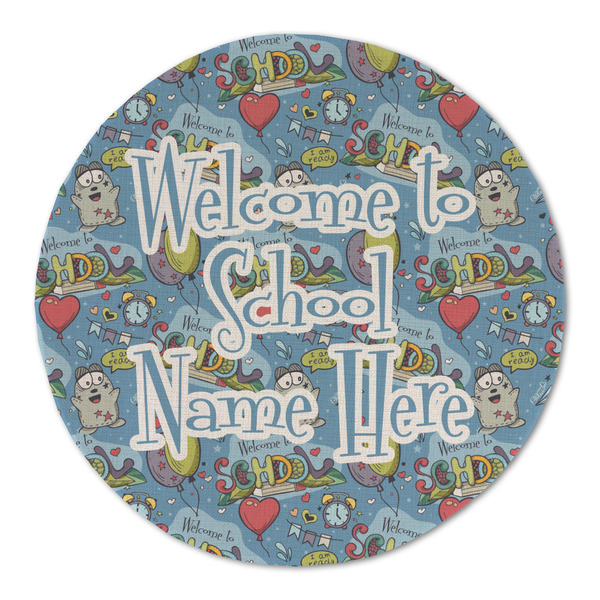 Custom Welcome to School Round Linen Placemat - Single Sided (Personalized)