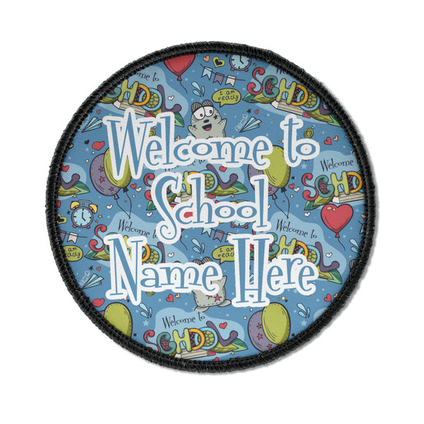 Custom Welcome to School Iron On Round Patch w/ Name or Text