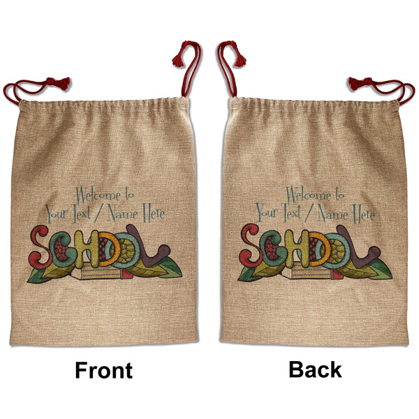 Custom Welcome to School Santa Sack - Front & Back (Personalized)