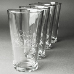 Welcome to School Pint Glasses - Engraved (Set of 4) (Personalized)