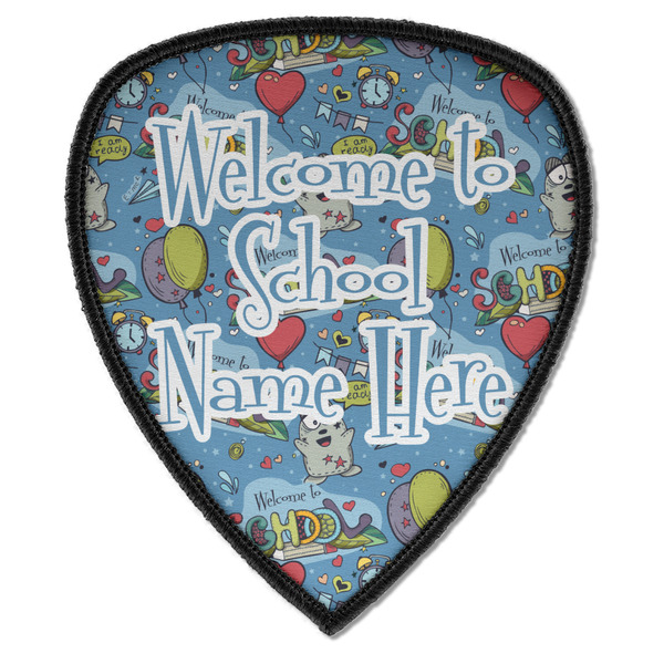 Custom Welcome to School Iron on Shield Patch A w/ Name or Text