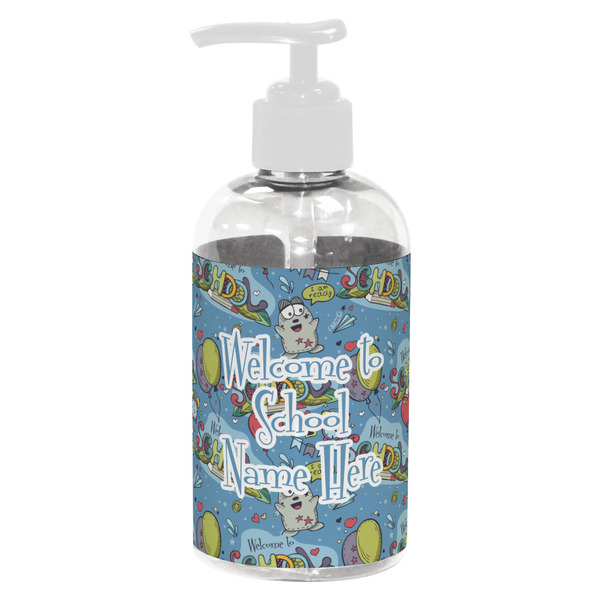 Custom Welcome to School Plastic Soap / Lotion Dispenser (8 oz - Small - White) (Personalized)