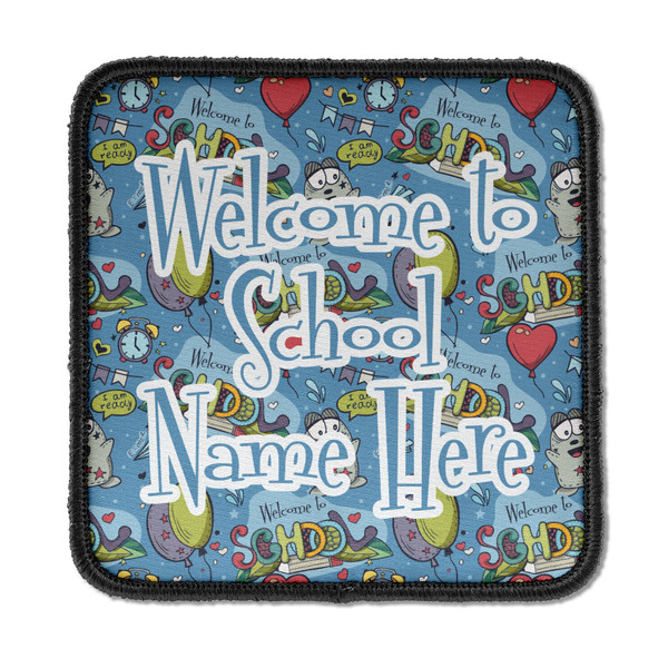 Custom Welcome to School Iron On Square Patch w/ Name or Text