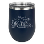 Welcome to School Stemless Stainless Steel Wine Tumbler - Navy - Double Sided (Personalized)
