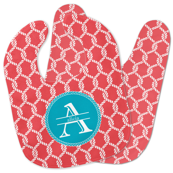 Custom Linked Rope Baby Bib w/ Name and Initial