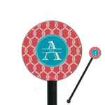 Linked Rope 5.5" Round Plastic Stir Sticks - Black - Double Sided (Personalized)