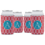 Linked Rope Can Cooler (12 oz) - Set of 4 w/ Name and Initial