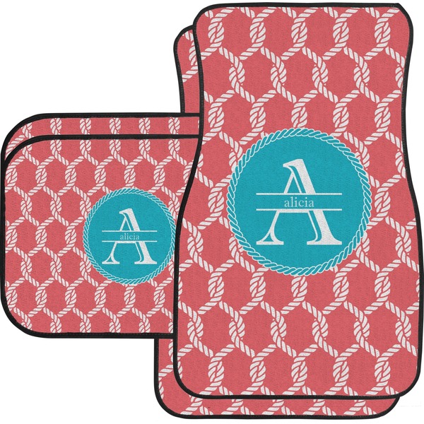 Custom Linked Rope Car Floor Mats Set - 2 Front & 2 Back (Personalized)