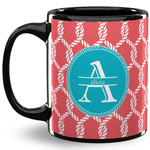 Linked Rope 11 Oz Coffee Mug - Black (Personalized)