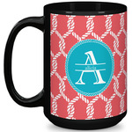 Linked Rope 15 Oz Coffee Mug - Black (Personalized)