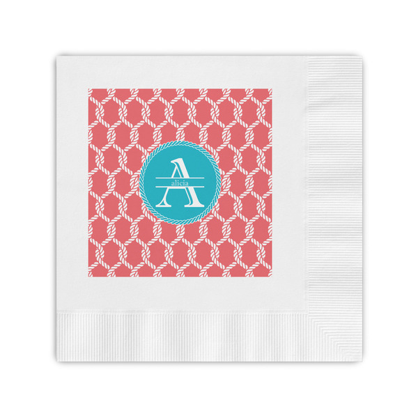 Custom Linked Rope Coined Cocktail Napkins (Personalized)