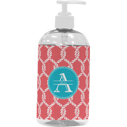 Linked Rope Plastic Soap / Lotion Dispenser (16 oz - Large - White) (Personalized)