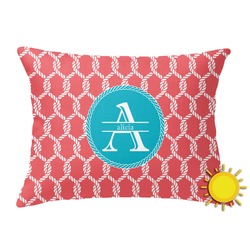 Linked Rope Outdoor Throw Pillow (Rectangular) (Personalized)