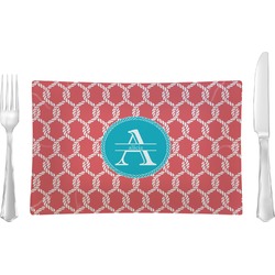 Linked Rope Rectangular Glass Lunch / Dinner Plate - Single or Set (Personalized)