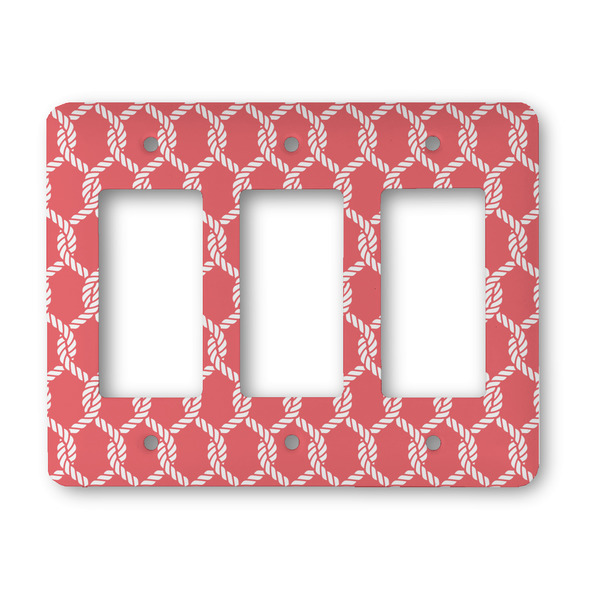 Custom Linked Rope Rocker Style Light Switch Cover - Three Switch