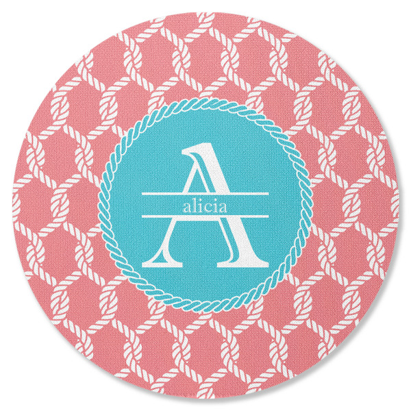 Custom Linked Rope Round Rubber Backed Coaster (Personalized)