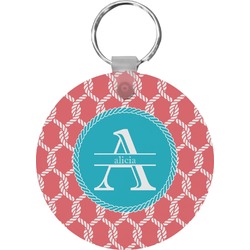 Linked Rope Round Plastic Keychain (Personalized)