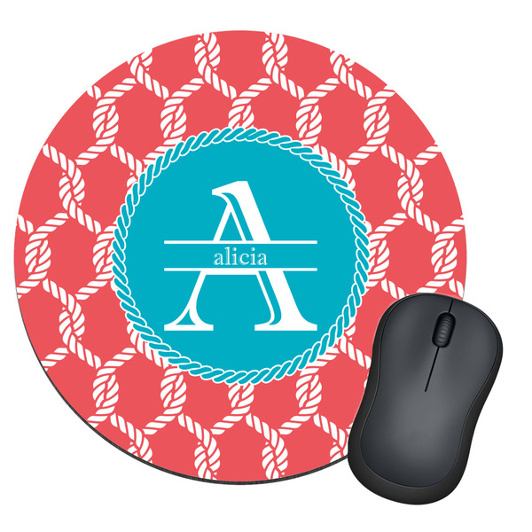 Custom Linked Rope Round Mouse Pad (Personalized)