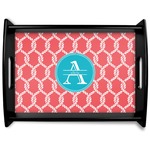 Linked Rope Black Wooden Tray - Large (Personalized)