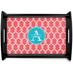 Linked Rope Black Wooden Tray - Small (Personalized)