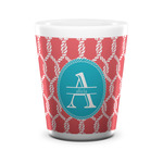 Linked Rope Ceramic Shot Glass - 1.5 oz - White - Single (Personalized)