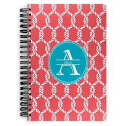 Linked Rope Spiral Notebook - 7x10 w/ Name and Initial