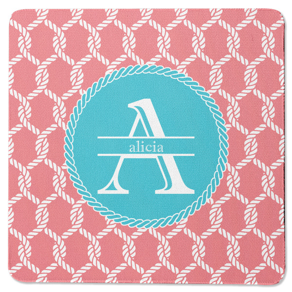 Custom Linked Rope Square Rubber Backed Coaster (Personalized)