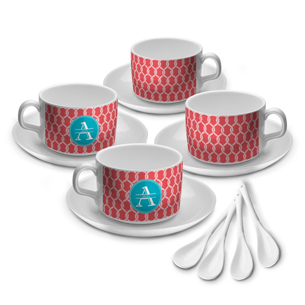 Custom Linked Rope Tea Cup - Set of 4 (Personalized)