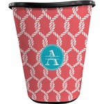 Linked Rope Waste Basket - Double Sided (Black) (Personalized)