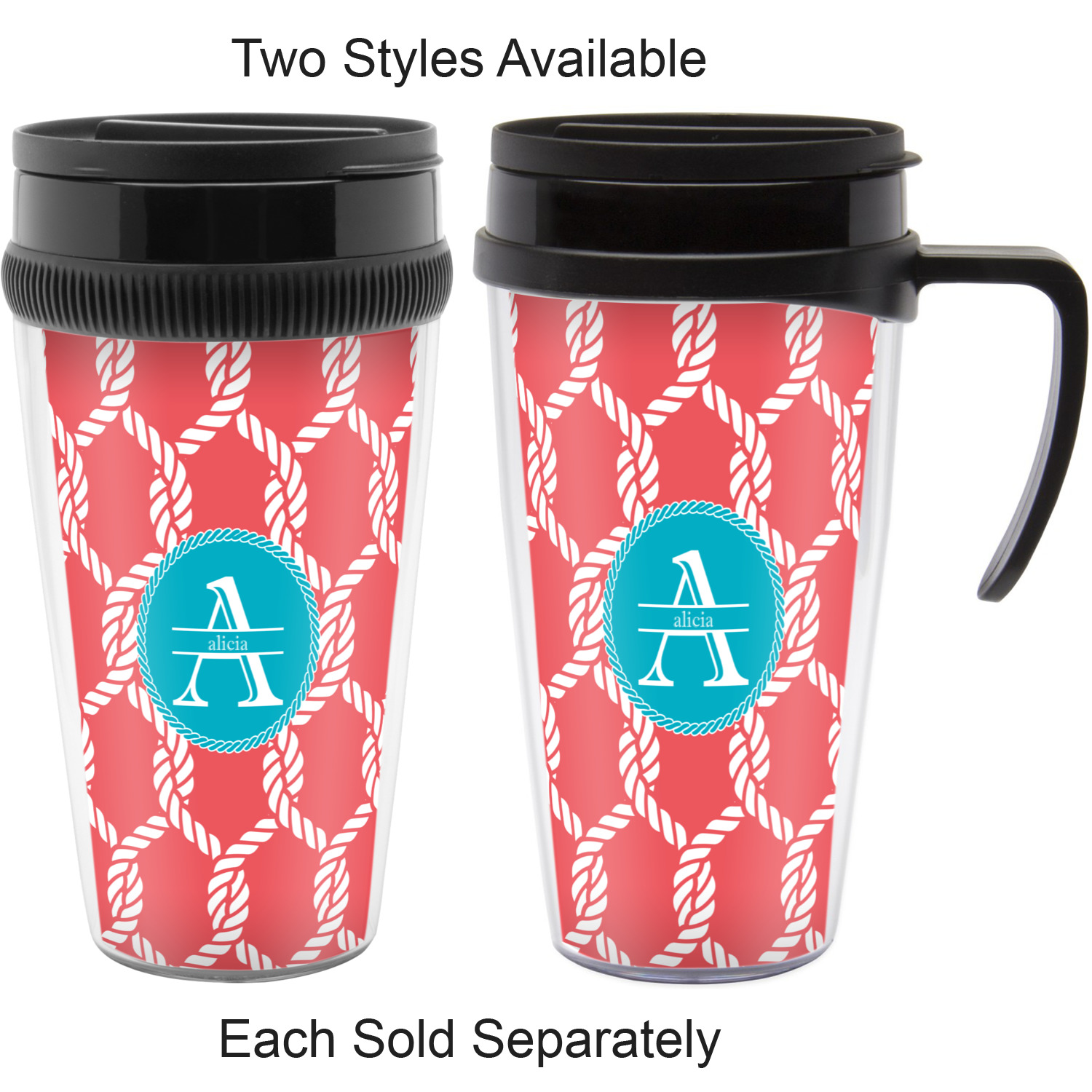 Linked Rope Acrylic Travel Mugs (Personalized) - YouCustomizeIt