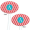 Linked Rope White Plastic 7" Stir Stick - Double Sided - Oval - Front & Back
