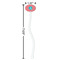 Linked Rope White Plastic 7" Stir Stick - Oval - Dimensions