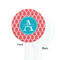 Linked Rope White Plastic 7" Stir Stick - Single Sided - Round - Front & Back