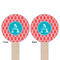 Linked Rope Wooden 6" Food Pick - Round - Double Sided - Front & Back