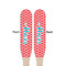 Linked Rope Wooden Food Pick - Paddle - Double Sided - Front & Back