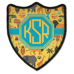 African Safari Iron On Shield Patch B w/ Monogram