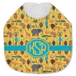 African Safari Jersey Knit Baby Bib w/ Monogram