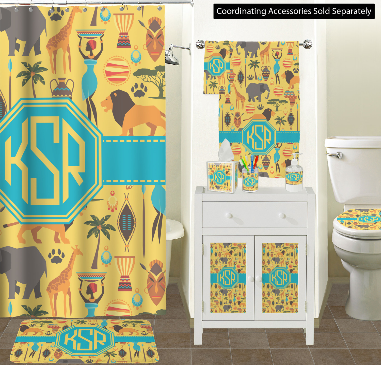 African Safari Full Print Bath Towel Personalized Youcustomizeit